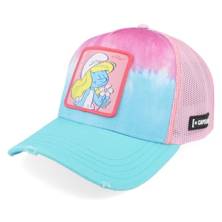 Capslab - Kids Smurfs Feeling Cute Pink/Blue A-frame Trucker Trucker Blue Cap - @ Hatstore