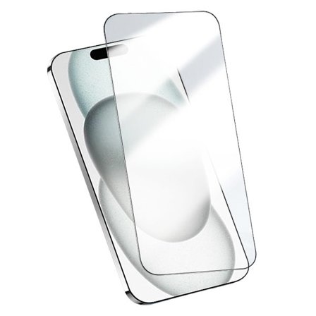 iPhone 15 Pro, Heltäckande Skärmskydd, Härdat Glas