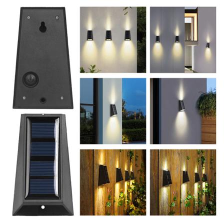 Utomhussolvägglampa Vattentät Trädgård Upp Och Ner Belysning Warm Light