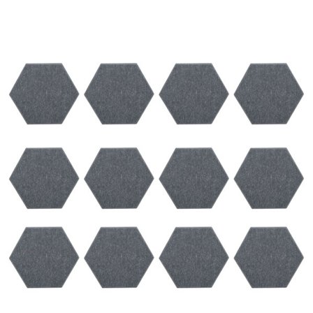 12 kpl Ääntä vaimentavia kuusikulmaisia ​​akustiikka-paneeleja Liimapintaiset Seinä Äänieristys Kotelo Tummanharmaa