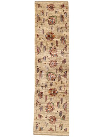 Noué À La Main Ziegler Ariana Tapis 81X309 De Laine Orange/Marron Petit