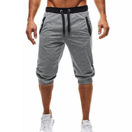 Stretch Midja För Män, Knäshorts Med Dragsko Light Grey Xl