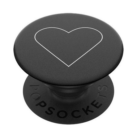 Popsockets 2 White Heart Black Holder og telefonstativ