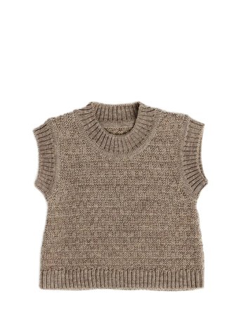 Smallstuff Vest, Ao Elephants, Merino Wool, Brown - Beige - 56/62