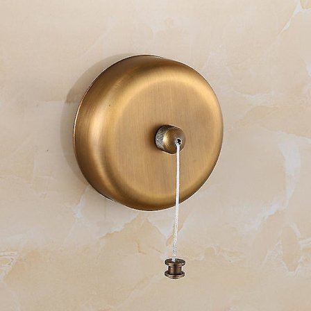 Kraftig uttrekkbar klessnor i rustfritt stål 9 fot (maks) for opphenging tørt på badet (børstet antikk messing) Nve