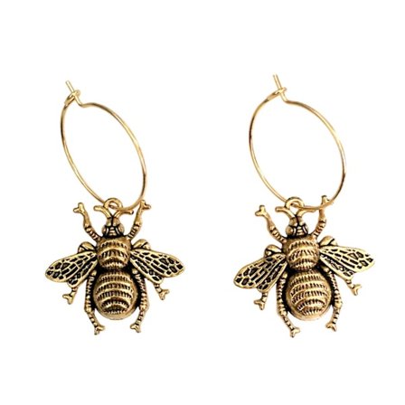 Creoler Humla Insekt Bumblebee Antikguld Wasp Rostfria Ringar