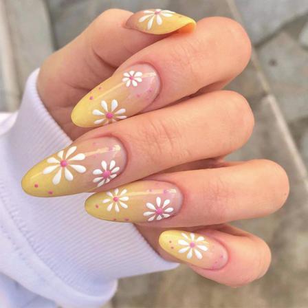 Manikyr Liten Blomma Rosa Nagellapp 24st