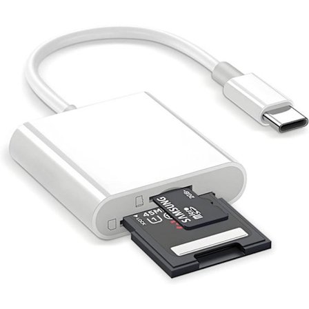 USB3.0 + USB C till SD-kortläsare iPhone Svart - SD-kortläsare