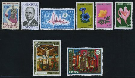 Fransk Andorra - Årgang 1975 - Postfrisk