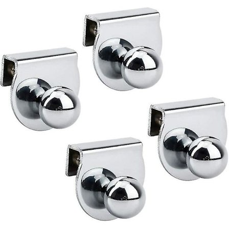 Sæt med 4 Glasdørsgreb, Uden Boring, I Metal, Til Vitriner, Glasmøbler, Skuffer Fra 5 Til 8 Mm
