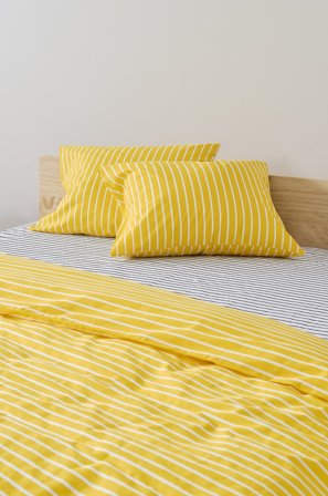 Jotex - Putetrekk 50x60 Cm 2-pakning Økologisk Gul/hvit - SIMA - Kjøp Putevar hos Jotex