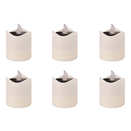 6 st solcells LED-ljus Vattentäta romantiska elektroniska värmeljus Solcells-ljus Falska ljus