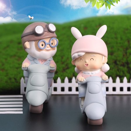 Par i elcyklar på GO-resa Gammal man och gammal kvinna pla