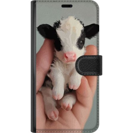 Kompatibelt Lommeboketui til Samsung Samsung Galaxy A36 Søt nyfødt kalv i hånden med rosa nese mykt pels og sjarmerende uttrykk detaljert søtt dyr