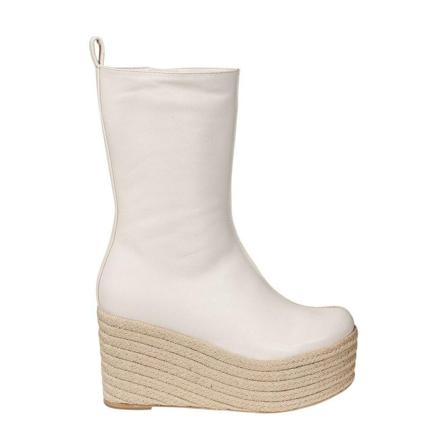 Paloma Barceló Nayla Leather Wedge Booties , Wit , Dames , Maat: 40 EU Sleehakken