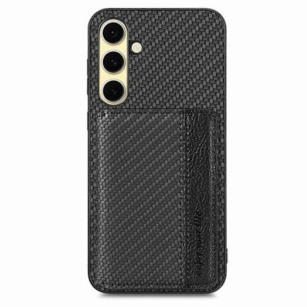 Kompatibelt Kompatibelt med Samsung Kompatibelt med Galaxy A56 5G Fodral RFID Kolfiberläder Telefon Baksida med Korthållare