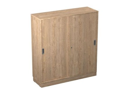 DENORD DESIGN Skjutdörrskåp 3xA4 1200 mm ek - Lyreco - Kontorsmöbler och inredning - Skåp och hyllor - Skåp