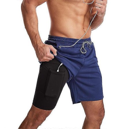 Badshorts Herr, Badbyxor Med Kompressionsfoder 2 I 1 Snabbtorkande Stretchiga Herr Badshorts Surfstrandshorts Med 2 Blixtlåsfickor