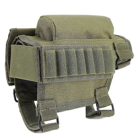 Nylon Kolbekappe Rifle Ammo Pouch Hagleholder Kinnstøtte (Army Green)