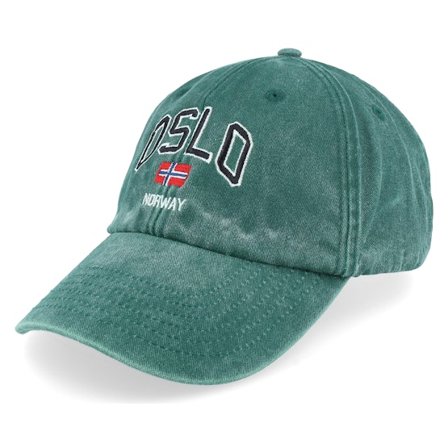 Iconic - Grønn unconstructed Caps - Oslo Norway Washed Green Dad Cap @ Hatstore