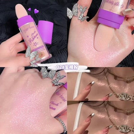 Highlighter Powder White Moonlight Polvo De Hadas Glitter Shimmer Contour Shading Lilluminator for Women Ansikte Makeup