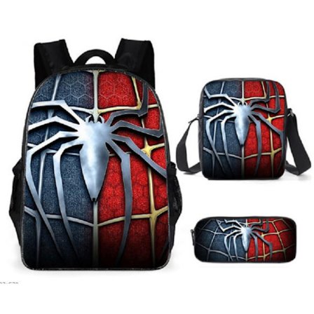 Uusi piirretty Spiderman koululaukku kolmiosainen setti perus- ja lukiolaisille