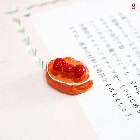 3 STK Dukkehus Miniatyr Kunstig Fake Cake brød kjeks Ki 8(Strawberry Bread)