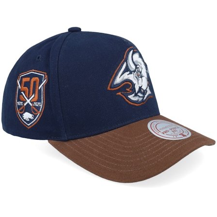 Mitchell & Ness - NHL Blauw adjustable Cap - Hatstore Exclusive x Buffalo Sabres Pro Crown Navy/Brown A-frame Adjustable @ Hatstore