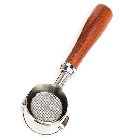 Kaffemaskin med bottenlös portafilter, trähandtag, filterkaffetillbehör, Welhome -310