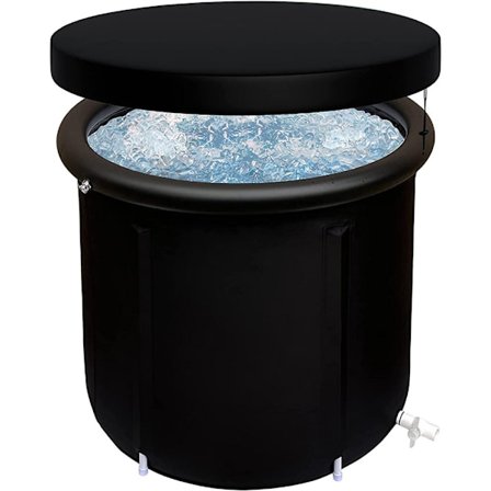 Kompakt og transportabelt koldtvandsbassin 75x75 cm med materia