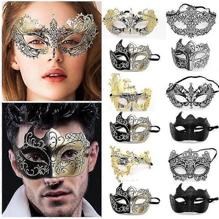 Halloween Karneval Venedig Metal Diamant Maske Maskerade Fest Maske Par