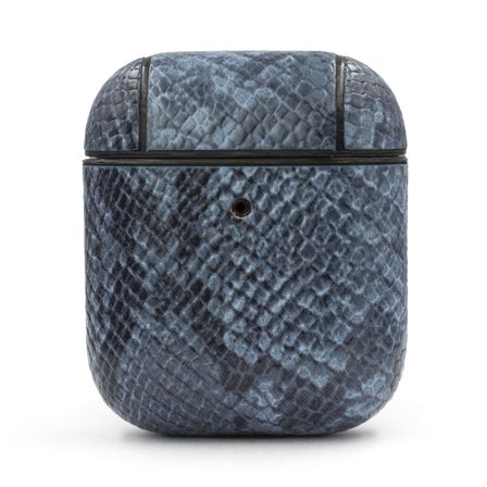 Fodral med ormskinnstextur till AirPods 1&2 - Blå