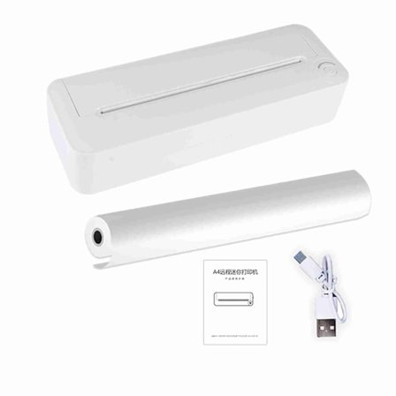 Termisk printer 200dpi Bluetooth USB-forbindelse Genopladelig Bærbar Trådløs A4-printer til tekstbilleder og eksamensopgaver