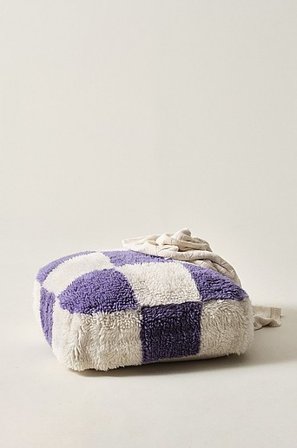 Jotex - Sitzpouf 80 x 80 Cm Lila/Weiß - CHESS - Kaufe Poufs bei Jotex