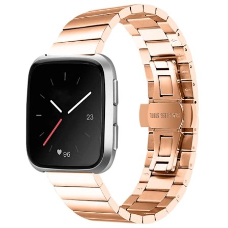 Fitbit Versa 2 / Versa Lite klockarmband i rostfritt stål - Roséguld