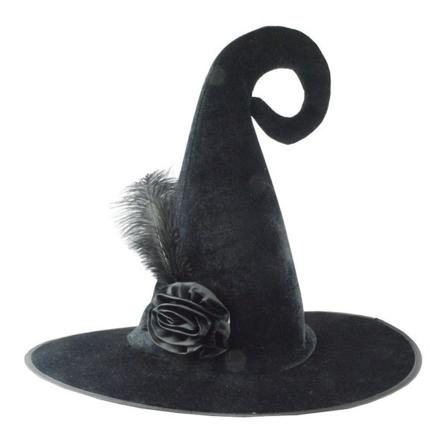 Halloween Hat Trollkarl Häxa Böjd hatt Karneval Huvudbonad Rose Hat Cap