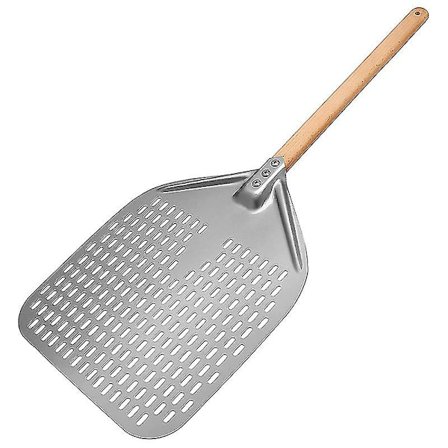 Perforert pizzaspade, profesjonell anodisert aluminium pizzaspade, rektangulær pizzavendespatel