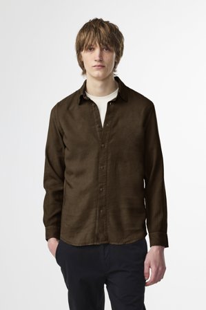 Asher Skjorta Herr Brun LENZING ECOVERO Viscose