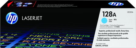 HP 128A cyan LaserJet-tonerkassett, original, 884420854517