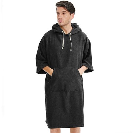 Surf Poncho Mænd & Kvinder Håndklæde Poncho Voksen med Hætte, Tyk Hurtigtørrende Skifte Poncho Håndklæde, Mikrofiber Bærbar Overtræk til Surfing 