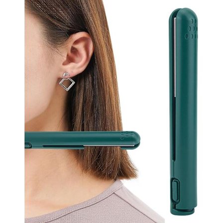 Hiuskiharrin - Mini Monikäyttöinen Kiharrinrauta - Mini Kaksikäyttöinen Rauta 2 in 1 Mini Suoristusrauta ja Hiuskiharrin, USB ladattava keraaminen 