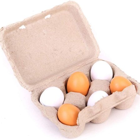 Goodplan puinen leikki kananmunat lapsi esikouluopetuslelu - 6 kpl/setti puinen kananmunat KLB