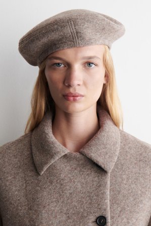 COS Women's Wool Blend Beret in Beige