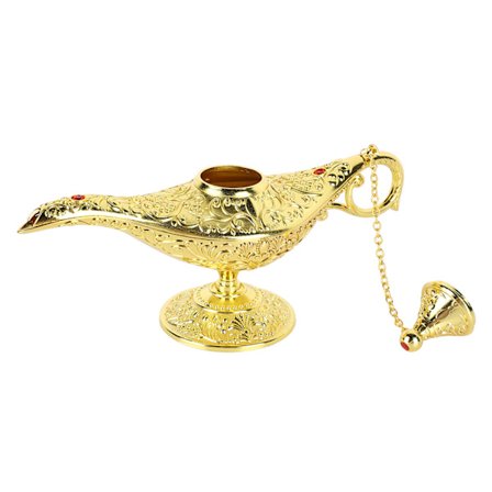 Arabisk lampe vintage metal bordpynt ønskelampe dekoration til stue fest kontor guld