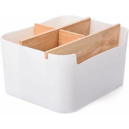 Trest skrivebordsarrangør i tre, allsidig kontorutstyrsarrangør