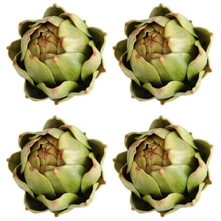 Grønne kunstige artiskokker - Realistiske grøntsager til køkkendekorationer Vasefyld 4 stk.