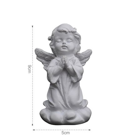 Vit Baby Prayer Angel Statyer Ornament Hem Desktop Decor Resin