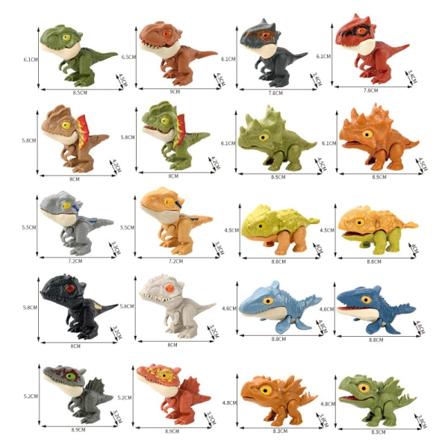 20 stk Mini Actionfigurer Fingerbitende leker Jurassic Dinosaur Park Ba