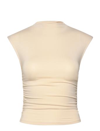 Funnel Neck Top Tops T-shirts & Tops Sleeveless Cream Gina Tricot