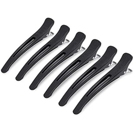 #Sorte 4,3" Lange 6 stk Profesjonelle Hårklemmer for Styling Klipp Sklisikre Hårklemmer uten Merker Hårklipp for Salong Frisør#